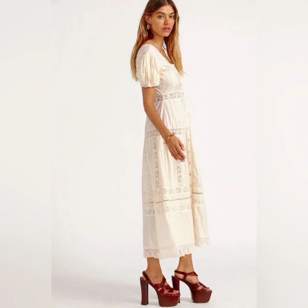 NEW Loveshackfancy Carabella Dress Ivory - Picture 5 of 15